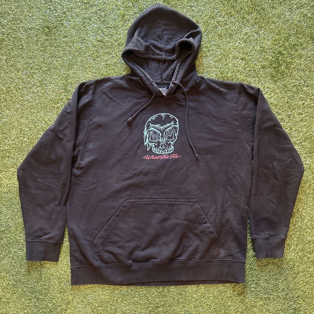 What The Fin “ Memento Mori ” Black Hoodie Graphic Logo Sweatshirt Size Large
